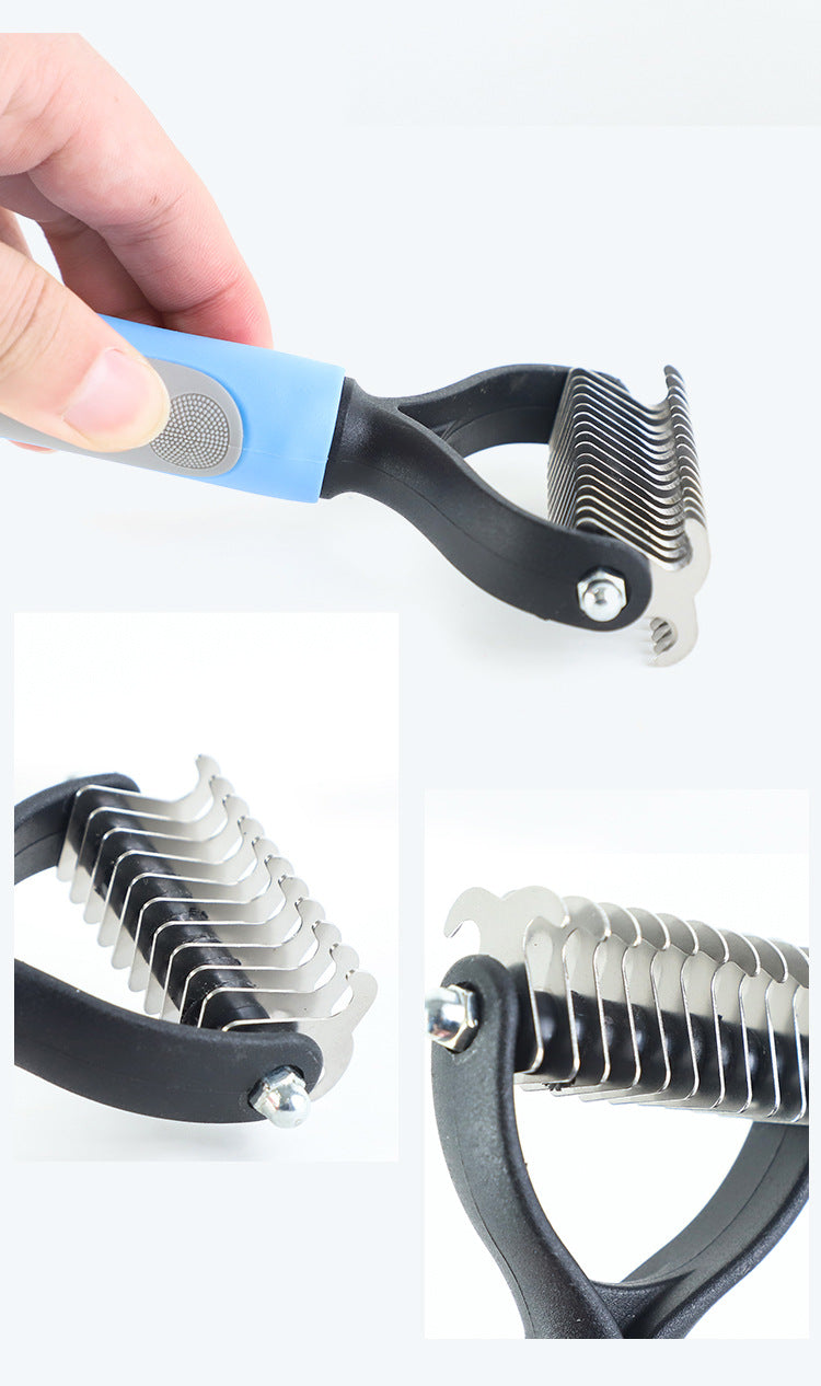 Double-Sided Pet Grooming & Hair Removal Brush