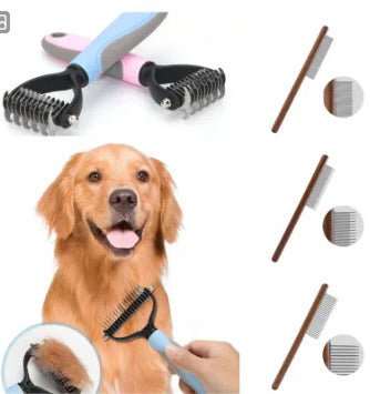 Double-Sided Pet Grooming & Hair Removal Brush