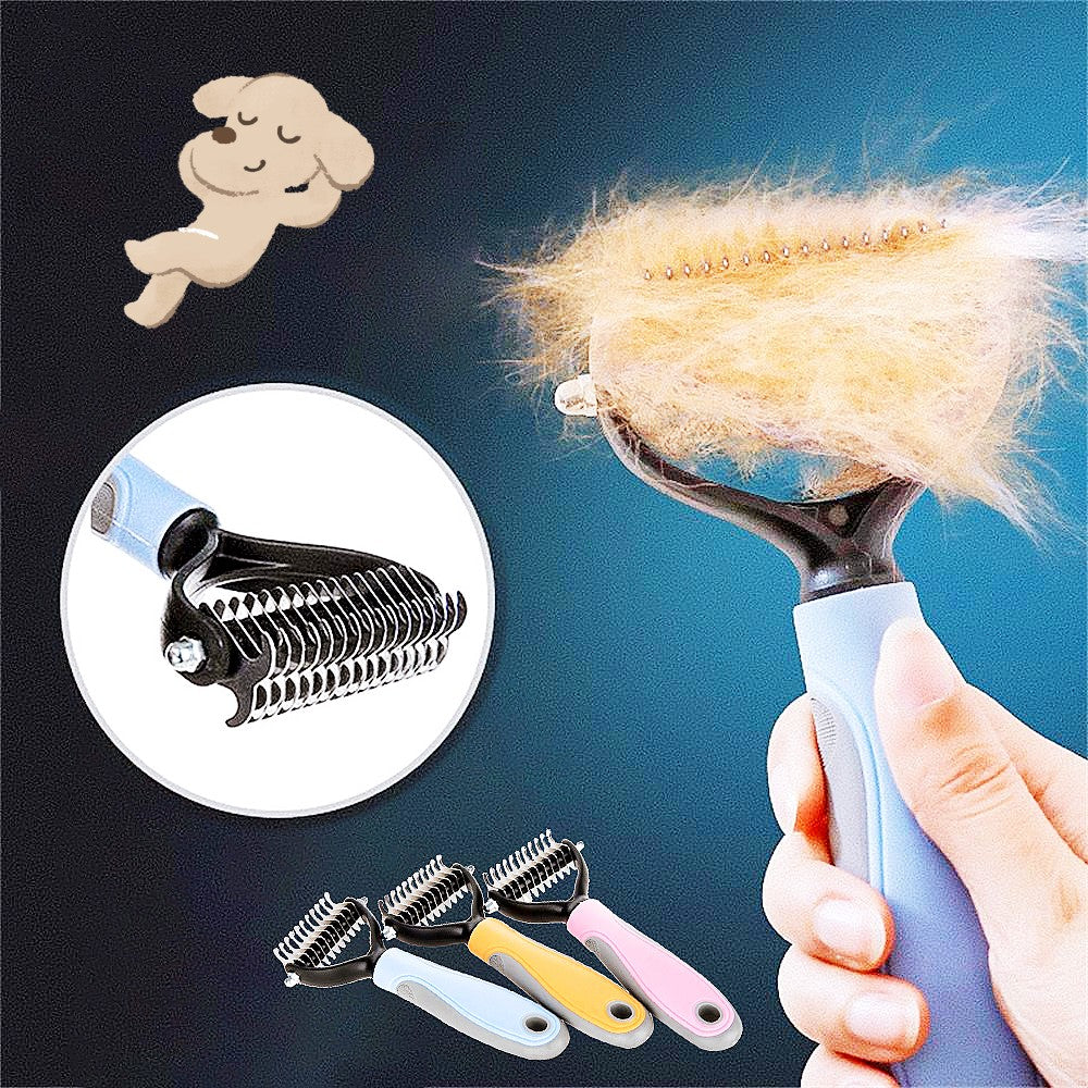 Double-Sided Pet Grooming & Hair Removal Brush
