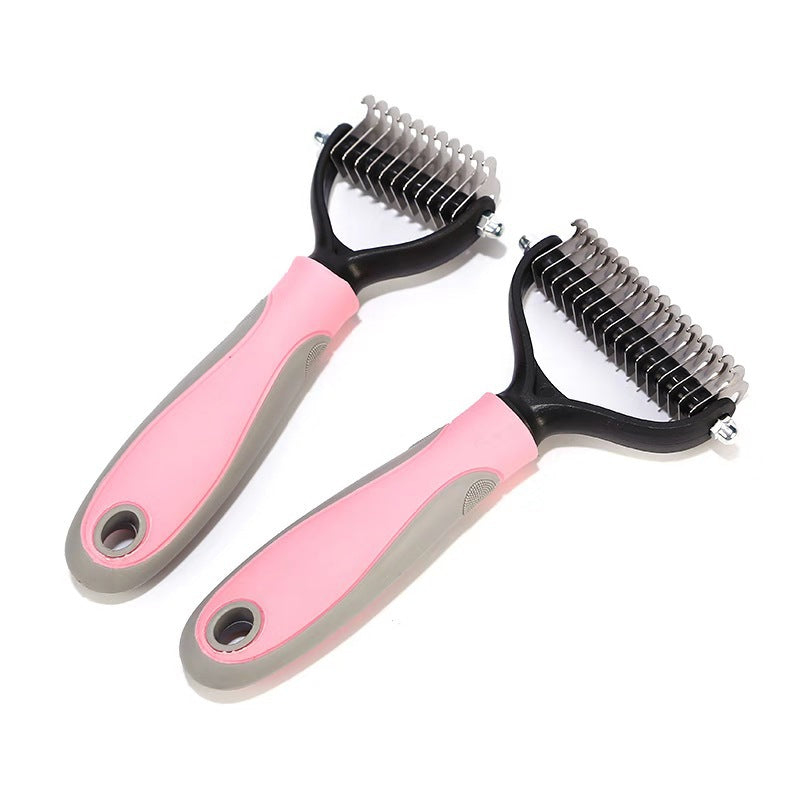 Double-Sided Pet Grooming & Hair Removal Brush